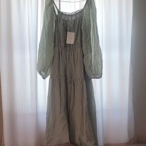 Bohme XL Sage Long Sleeve Dress